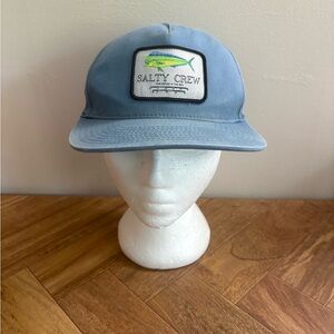 Salty Crew Ocean Blue Cap with Fish Emblem Mens Casual Hat